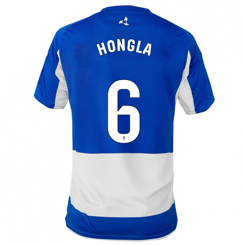Danxen Mænd Martin Hongla #6 Blå Hvid Udebane Spillertrøjer 2025/26 Trøje T-Shirt