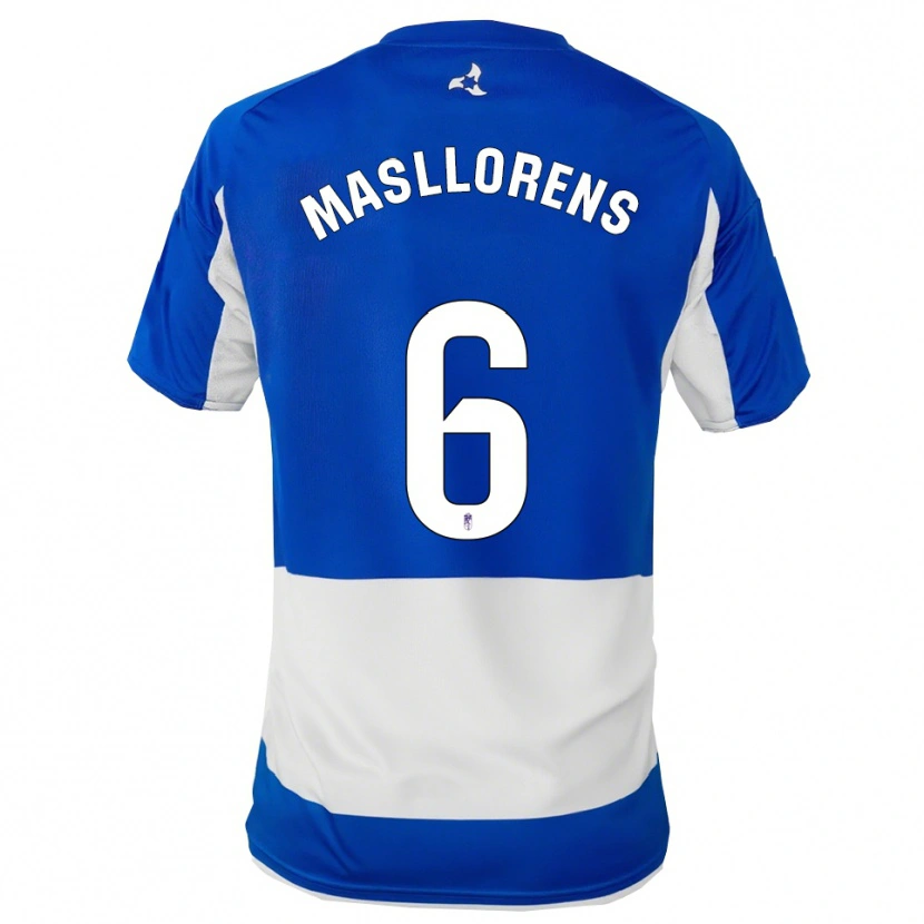 Danxen Mænd José Masllorens #6 Blå Hvid Udebane Spillertrøjer 2025/26 Trøje T-Shirt