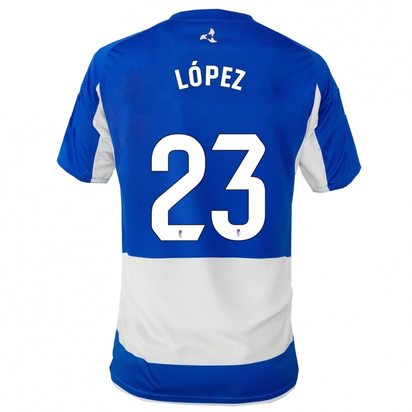 Danxen Mænd Diego López #23 Blå Hvid Udebane Spillertrøjer 2025/26 Trøje T-Shirt