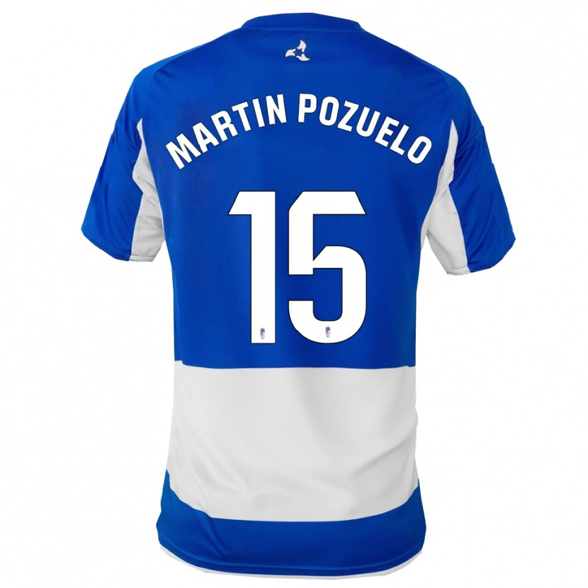 Danxen Mænd Esther Martin-Pozuelo #15 Blå Hvid Udebane Spillertrøjer 2025/26 Trøje T-Shirt