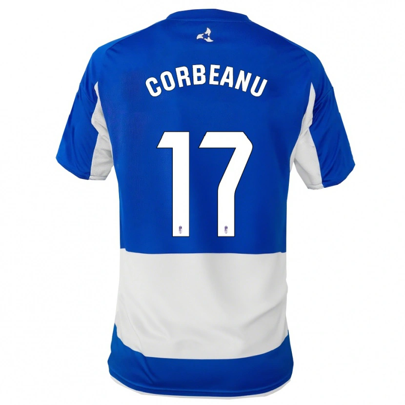 Danxen Mænd Theo Corbeanu #17 Blå Hvid Udebane Spillertrøjer 2025/26 Trøje T-Shirt
