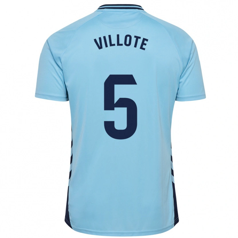 Danxen Mænd Víctor Villote #5 Himmelblå Udebane Spillertrøjer 2025/26 Trøje T-Shirt
