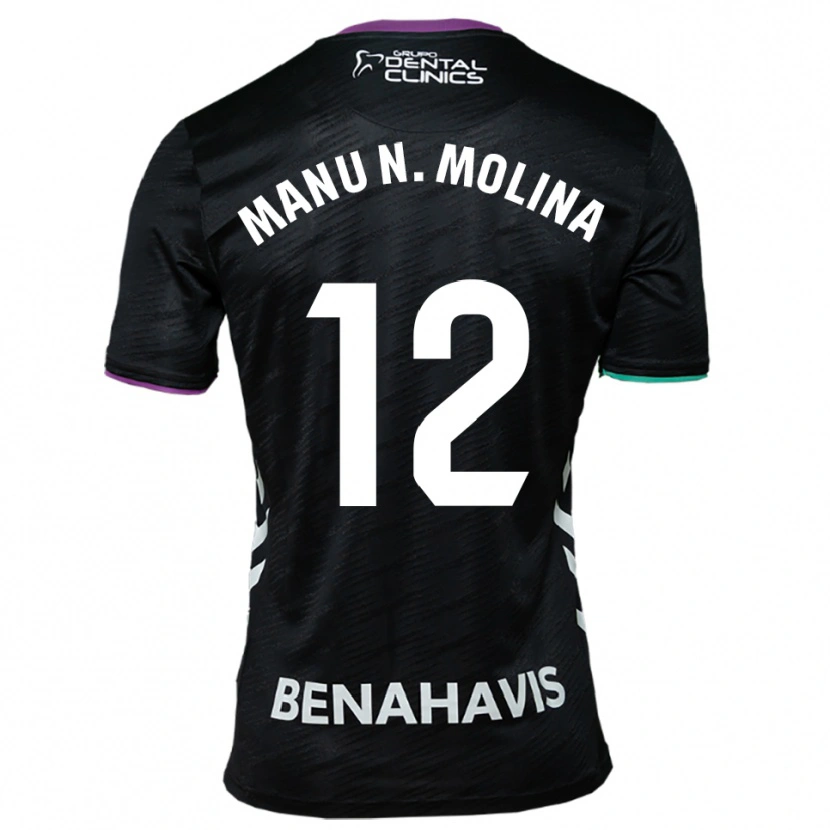 Danxen Mænd Manu Molina #12 Sort Lilla Grøn Udebane Spillertrøjer 2025/26 Trøje T-Shirt