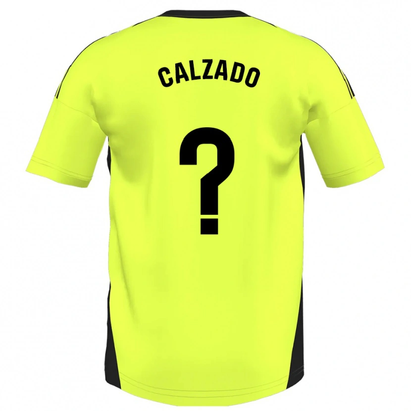 Danxen Mænd Joaquín Calzado #0 Fluorescerende Gul Udebane Spillertrøjer 2025/26 Trøje T-Shirt
