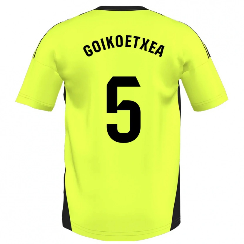 Danxen Mænd Imanol Goikoetxea #5 Fluorescerende Gul Udebane Spillertrøjer 2025/26 Trøje T-Shirt