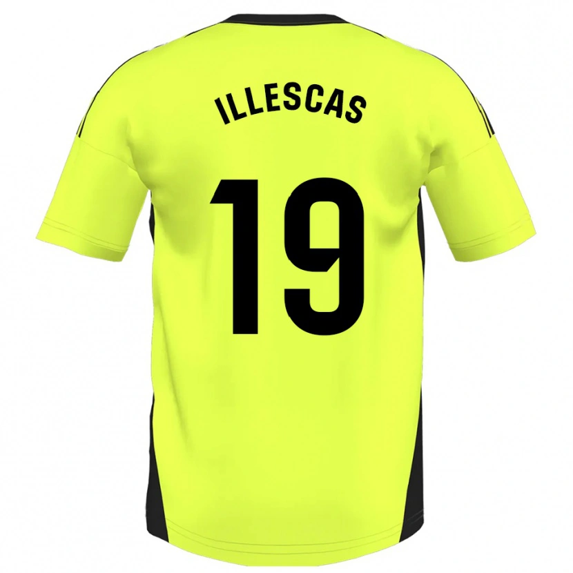 Danxen Mænd Marino Illescas #19 Fluorescerende Gul Udebane Spillertrøjer 2025/26 Trøje T-Shirt