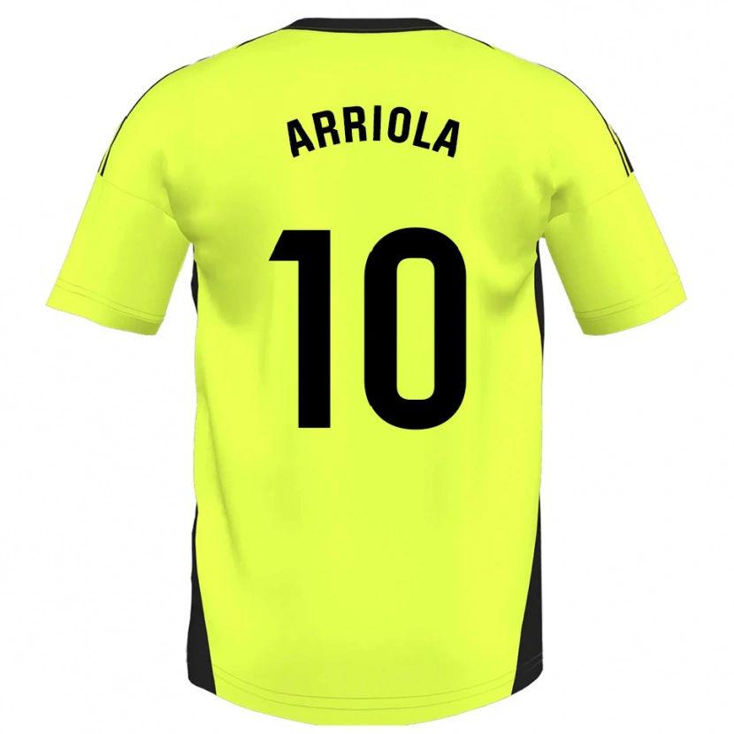 Danxen Mænd Marcos Arriola #10 Fluorescerende Gul Udebane Spillertrøjer 2025/26 Trøje T-Shirt