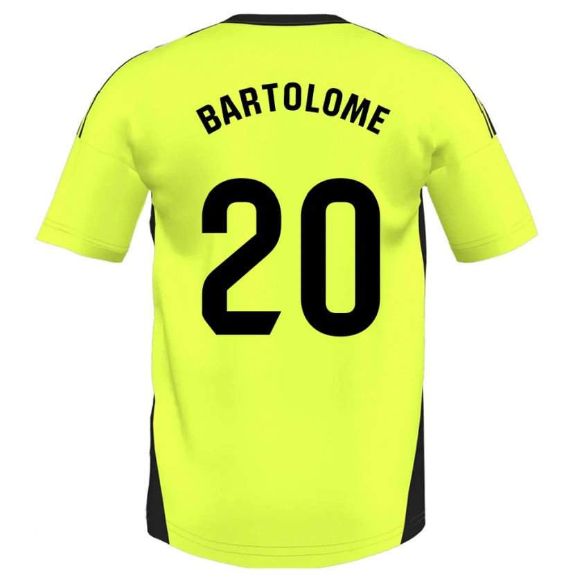 Danxen Mænd Diego Bartolomé #20 Fluorescerende Gul Udebane Spillertrøjer 2025/26 Trøje T-Shirt