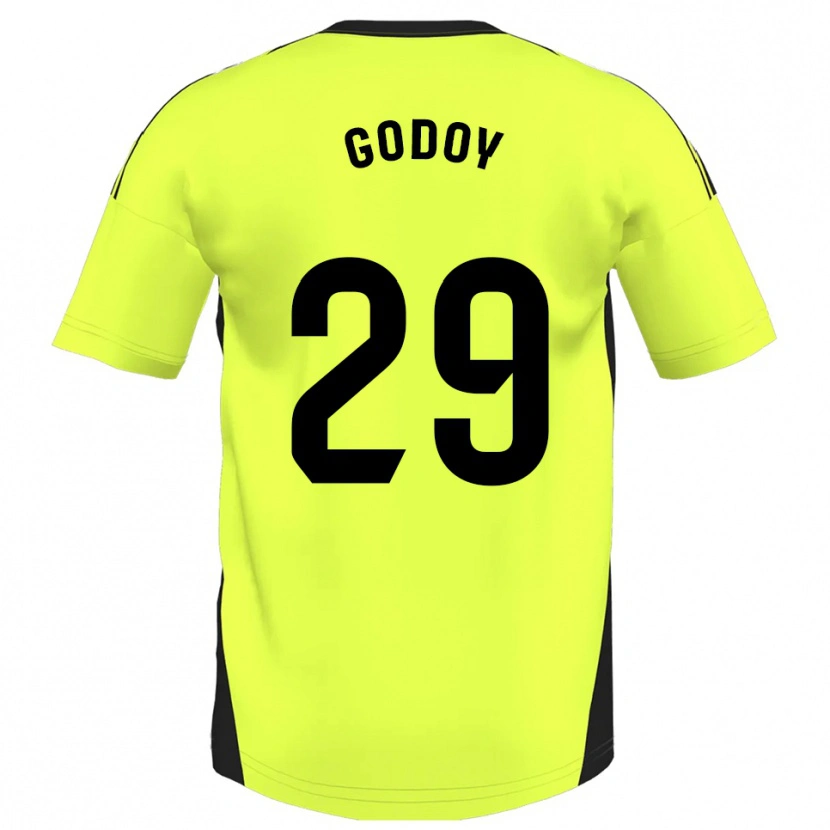 Danxen Mænd Alan Godoy #29 Fluorescerende Gul Udebane Spillertrøjer 2025/26 Trøje T-Shirt