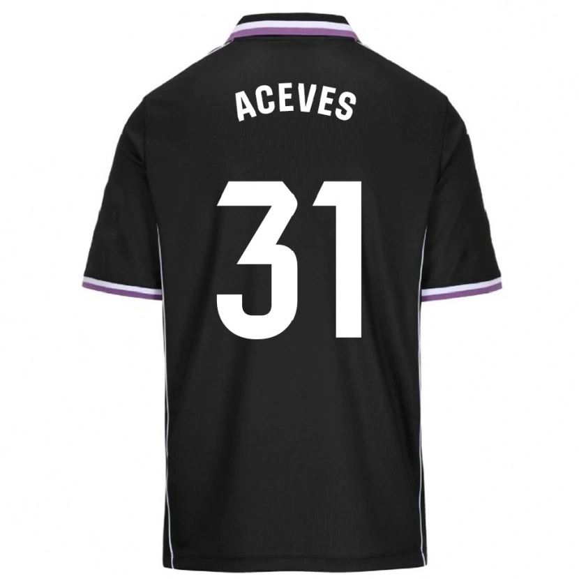 Danxen Mænd Álvaro Aceves #31 Lilla Sort Udebane Spillertrøjer 2025/26 Trøje T-Shirt