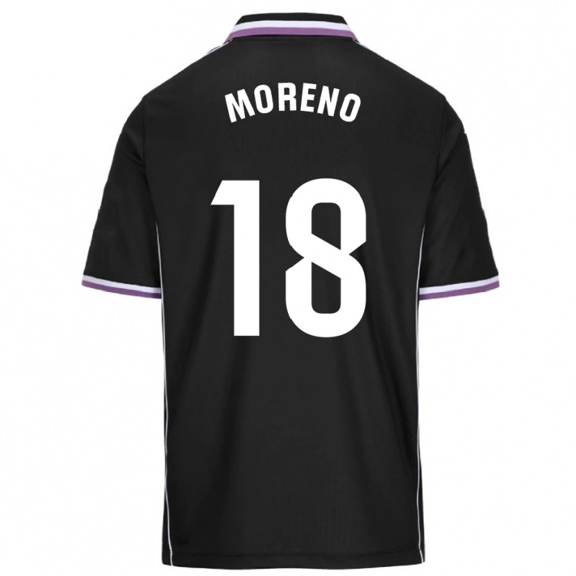 Danxen Mænd Xavi Moreno #18 Lilla Sort Udebane Spillertrøjer 2025/26 Trøje T-Shirt