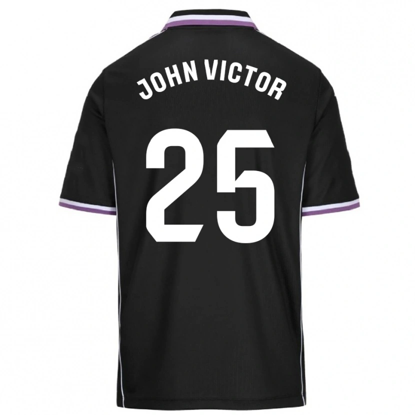 Danxen Mænd John Victor #25 Lilla Sort Udebane Spillertrøjer 2025/26 Trøje T-Shirt
