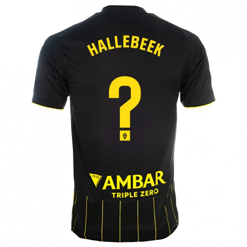 Danxen Mænd Boaz Hallebeek #0 Sort Gul Udebane Spillertrøjer 2025/26 Trøje T-Shirt