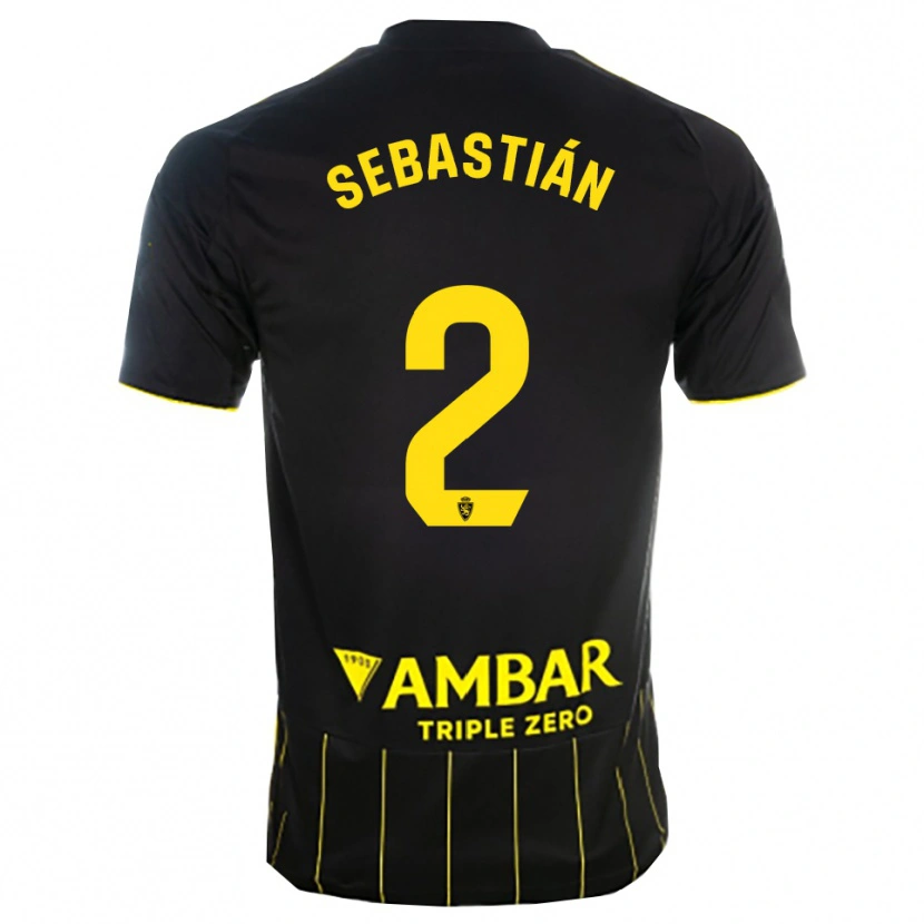 Danxen Mænd Juan Sebastián #2 Sort Gul Udebane Spillertrøjer 2025/26 Trøje T-Shirt