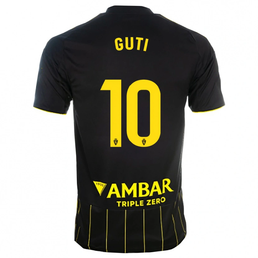Danxen Mænd Raúl Guti #10 Sort Gul Udebane Spillertrøjer 2025/26 Trøje T-Shirt