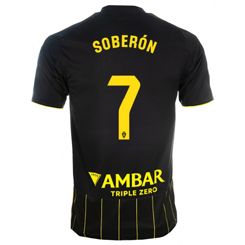 Danxen Mænd Mario Soberón #7 Sort Gul Udebane Spillertrøjer 2025/26 Trøje T-Shirt