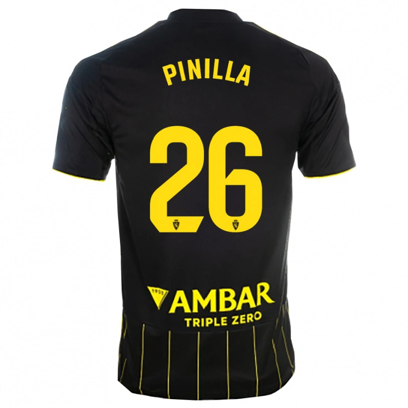 Danxen Mænd Hugo Pinilla #26 Sort Gul Udebane Spillertrøjer 2025/26 Trøje T-Shirt