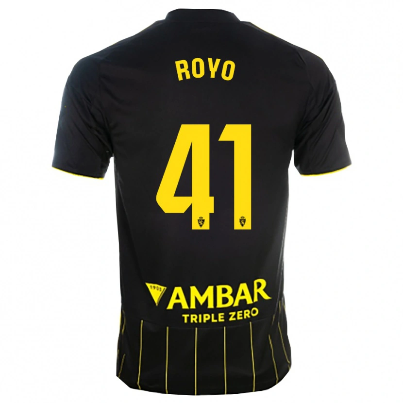Danxen Mænd Eduardo Royo #41 Sort Gul Udebane Spillertrøjer 2025/26 Trøje T-Shirt