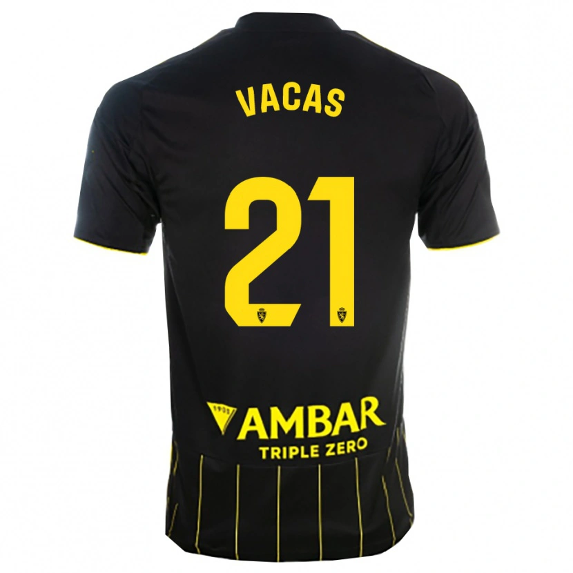 Danxen Mænd Óscar Vacas #21 Sort Gul Udebane Spillertrøjer 2025/26 Trøje T-Shirt