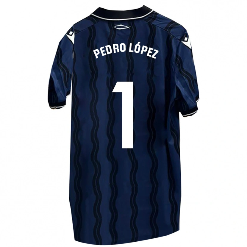 Danxen Mænd Pedro López #1 Mørkeblå Sort Udebane Spillertrøjer 2025/26 Trøje T-Shirt