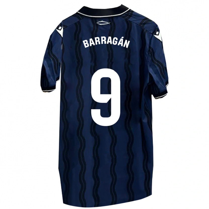 Danxen Mænd Juan Barragán #9 Mørkeblå Sort Udebane Spillertrøjer 2025/26 Trøje T-Shirt