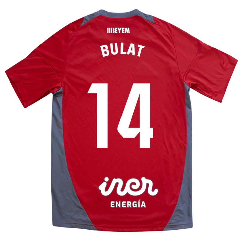 Danxen Mænd Artiom Bulat #14 Rød Grå Udebane Spillertrøjer 2025/26 Trøje T-Shirt