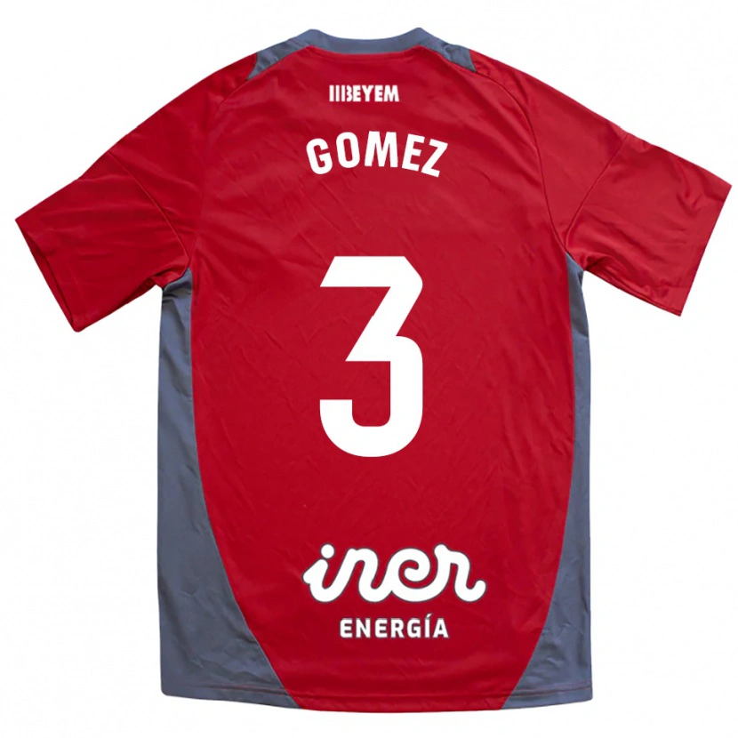 Danxen Mænd Jonathan Gómez #3 Rød Grå Udebane Spillertrøjer 2025/26 Trøje T-Shirt