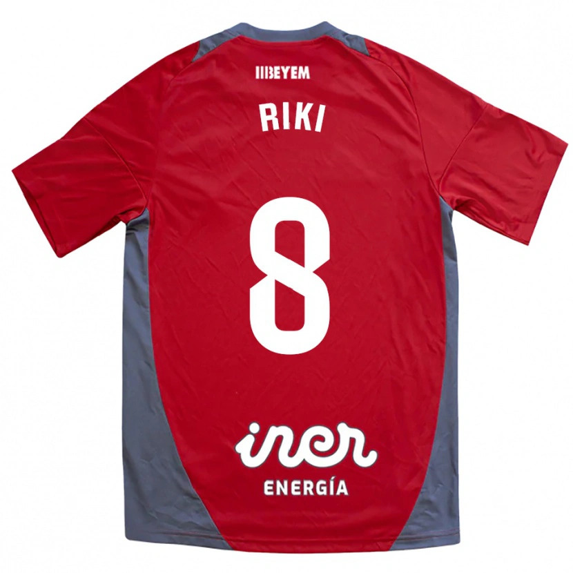 Danxen Mænd Riki Rodríguez #8 Rød Grå Udebane Spillertrøjer 2025/26 Trøje T-Shirt
