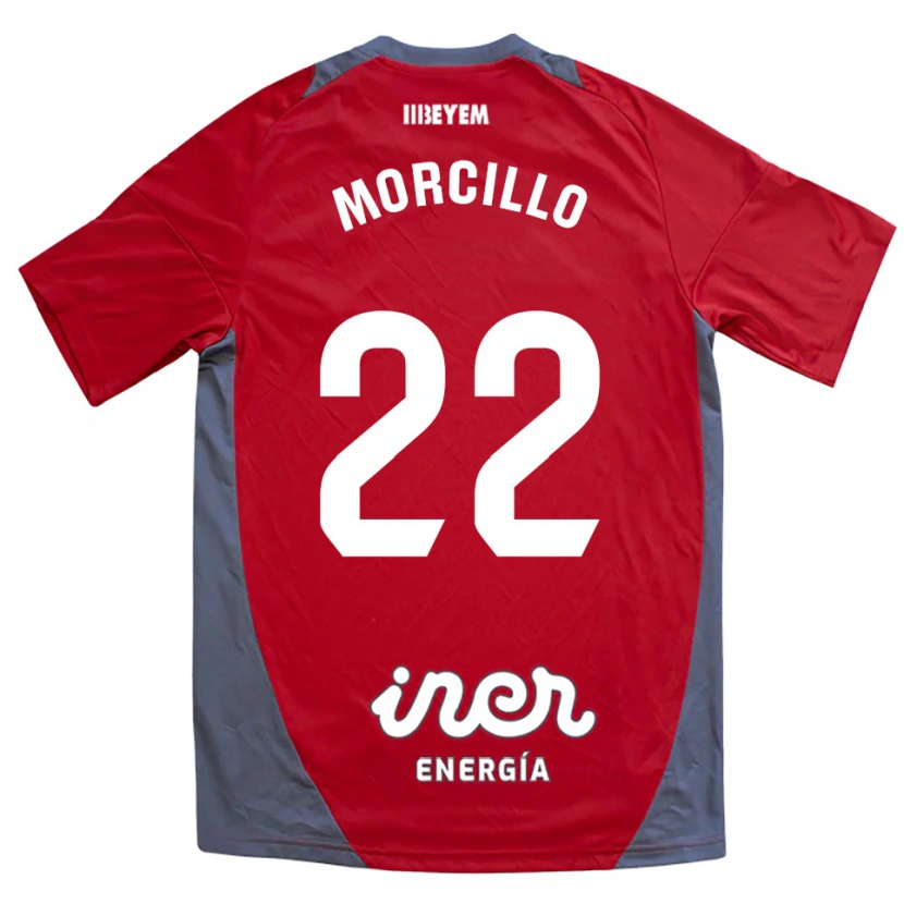 Danxen Mænd Jon Morcillo #22 Rød Grå Udebane Spillertrøjer 2025/26 Trøje T-Shirt