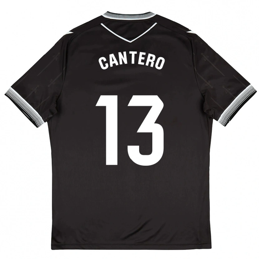 Danxen Mænd Ander Cantero #13 Sort Hvid Udebane Spillertrøjer 2025/26 Trøje T-Shirt