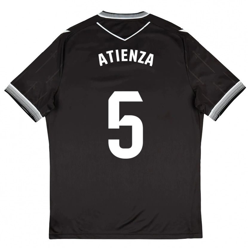 Danxen Mænd Miguel Atienza #5 Sort Hvid Udebane Spillertrøjer 2025/26 Trøje T-Shirt