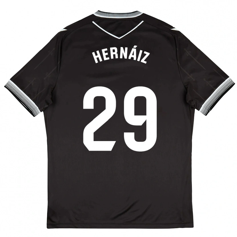 Danxen Mænd David Hernáiz #29 Sort Hvid Udebane Spillertrøjer 2025/26 Trøje T-Shirt
