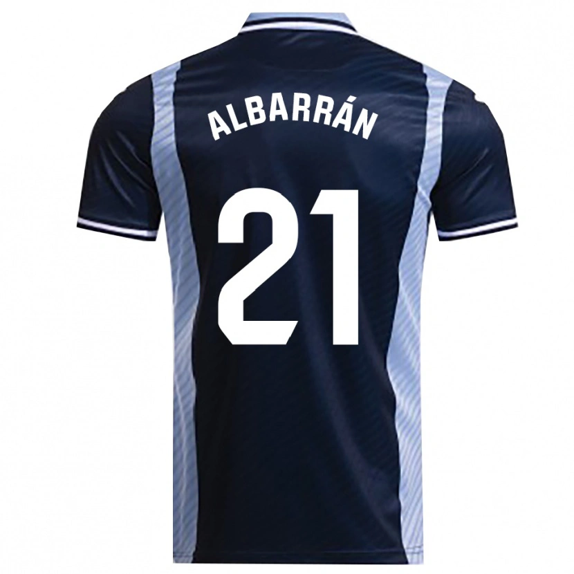 Danxen Mænd Carlos Albarrán #21 Navy Himmelblå Udebane Spillertrøjer 2025/26 Trøje T-Shirt
