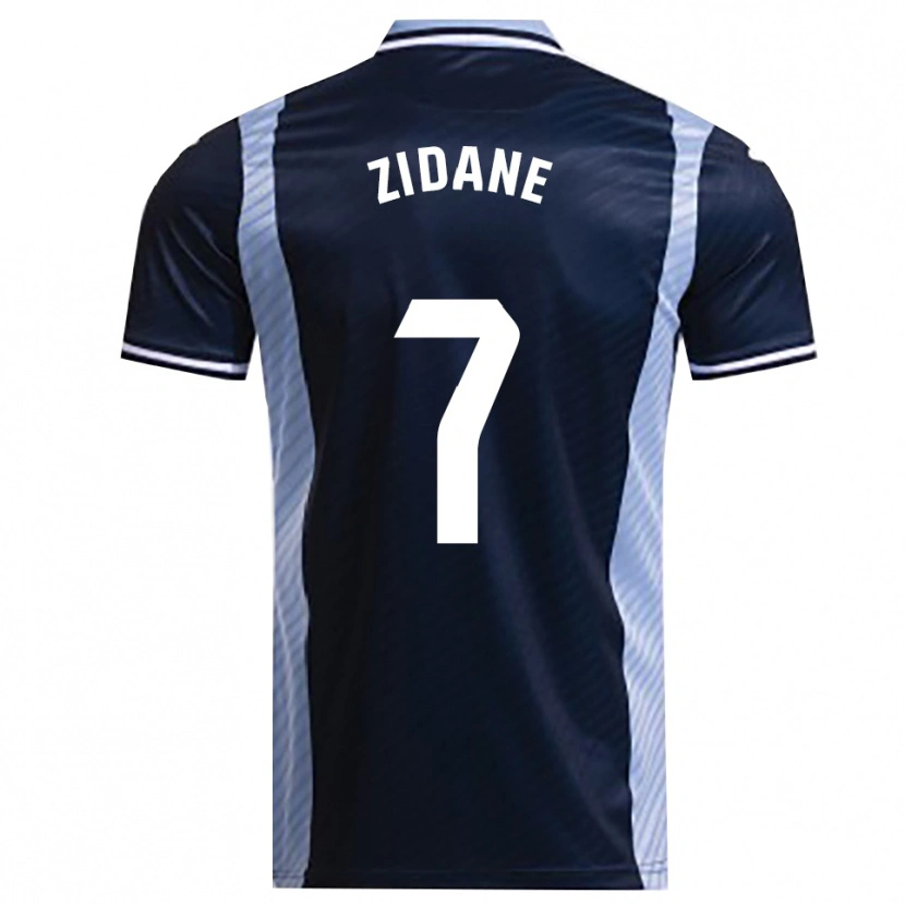 Danxen Mænd Théo Zidane #7 Navy Himmelblå Udebane Spillertrøjer 2025/26 Trøje T-Shirt