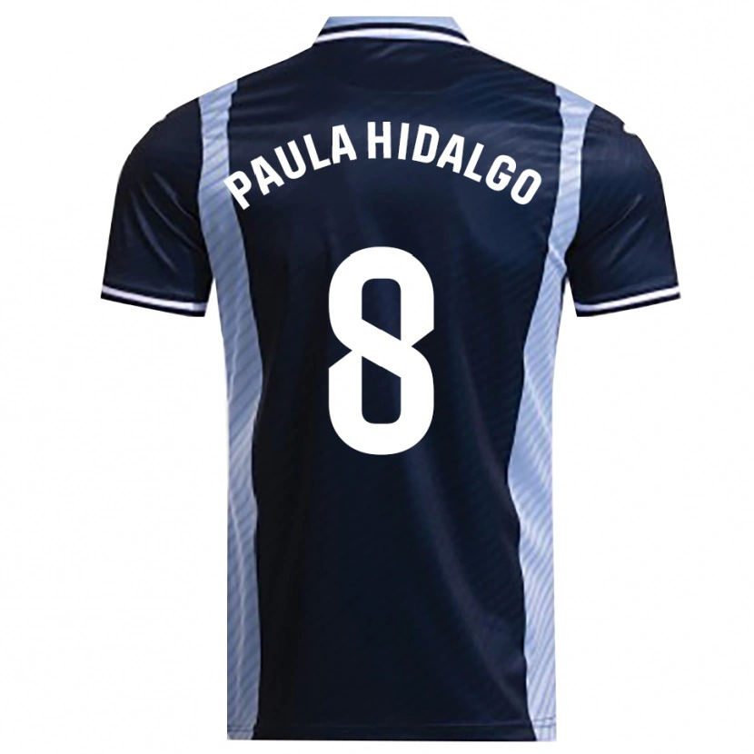 Danxen Mænd Paula Hidalgo Gutiérrez #8 Navy Himmelblå Udebane Spillertrøjer 2025/26 Trøje T-Shirt