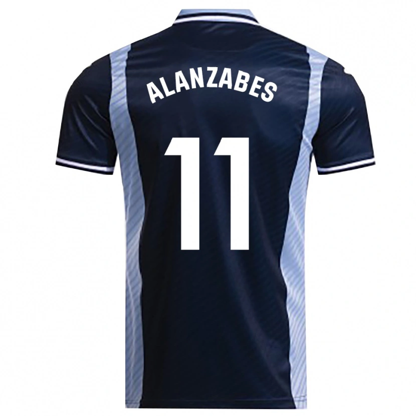 Danxen Mænd Marta Alanzabes León #11 Navy Himmelblå Udebane Spillertrøjer 2025/26 Trøje T-Shirt