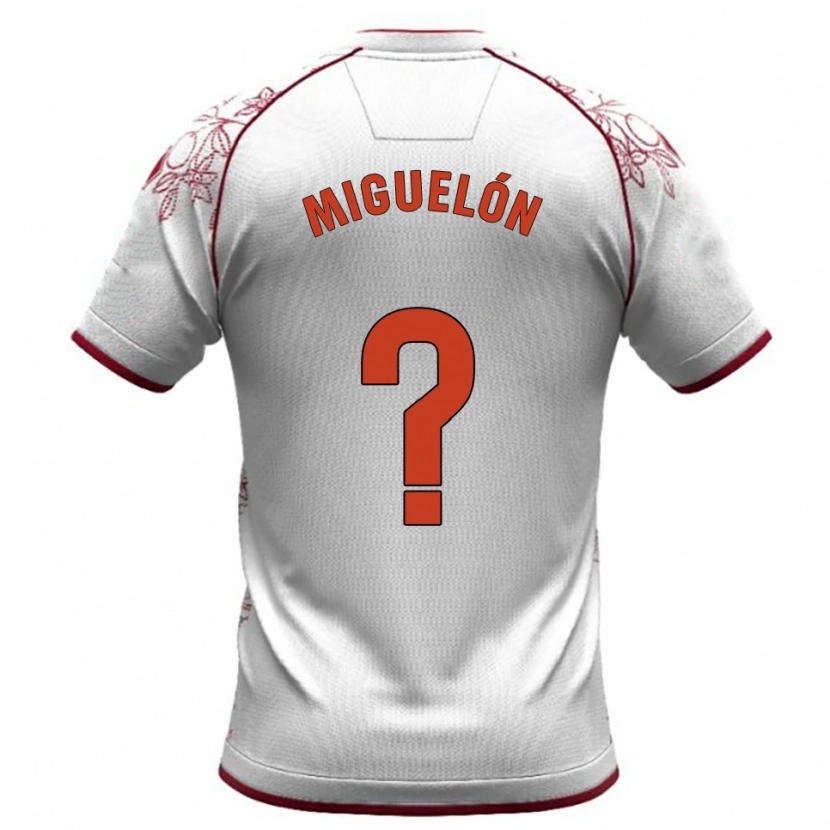 Danxen Mænd Miguelón #0 Hvid Bordeaux Udebane Spillertrøjer 2025/26 Trøje T-Shirt