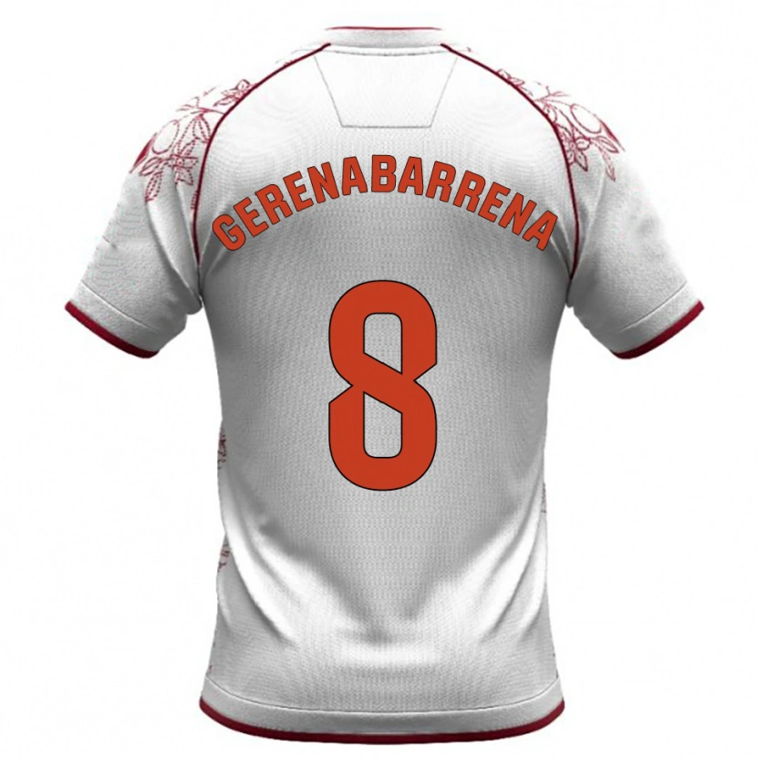 Danxen Mænd Beñat Gerenabarrena #8 Hvid Bordeaux Udebane Spillertrøjer 2025/26 Trøje T-Shirt