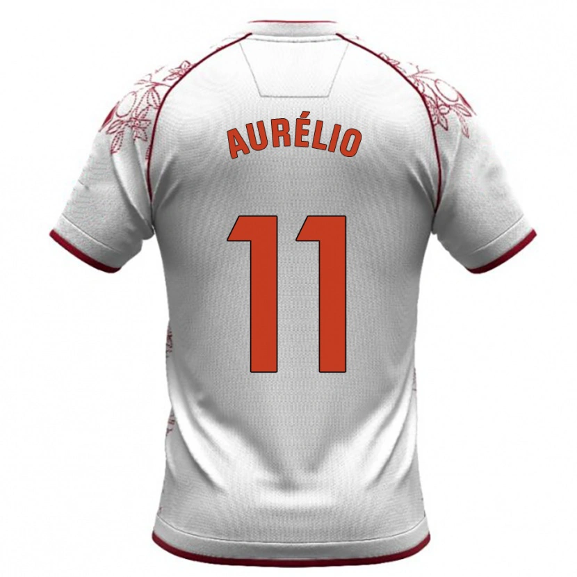 Danxen Mænd Douglas Aurélio #11 Hvid Bordeaux Udebane Spillertrøjer 2025/26 Trøje T-Shirt