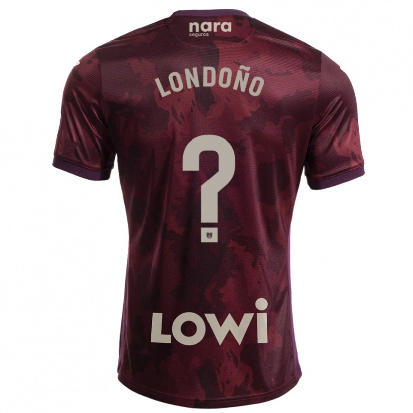 Danxen Mænd Joan Londoño #0 Bordeaux Hvid Udebane Spillertrøjer 2025/26 Trøje T-Shirt