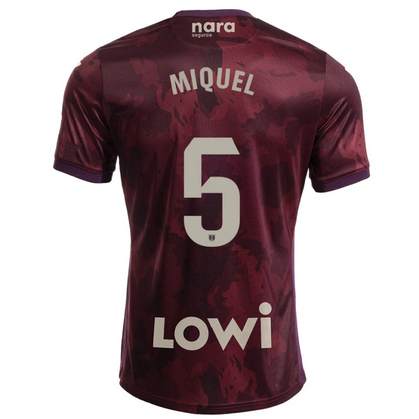 Danxen Mænd Ignasi Miquel #5 Bordeaux Hvid Udebane Spillertrøjer 2025/26 Trøje T-Shirt