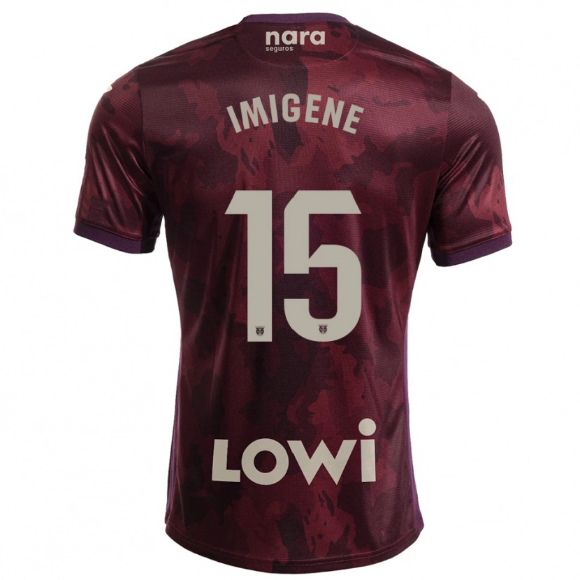 Danxen Mænd Said Imigene #15 Bordeaux Hvid Udebane Spillertrøjer 2025/26 Trøje T-Shirt