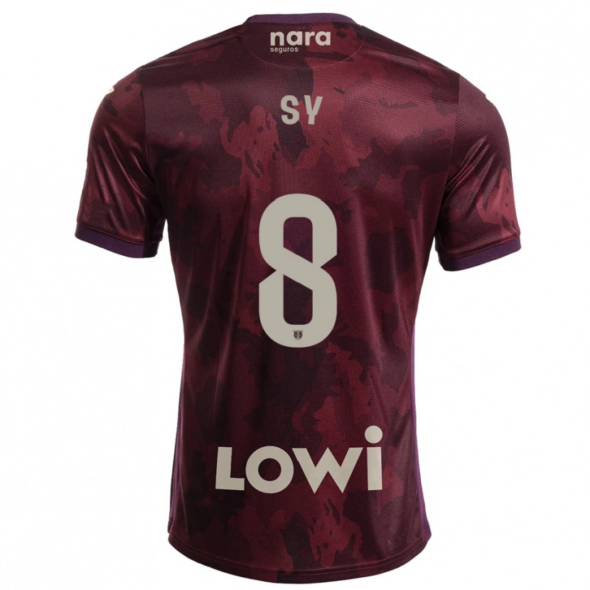 Danxen Mænd Ablaye Sy #8 Bordeaux Hvid Udebane Spillertrøjer 2025/26 Trøje T-Shirt