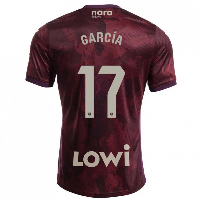Danxen Mænd Naim García #17 Bordeaux Hvid Udebane Spillertrøjer 2025/26 Trøje T-Shirt