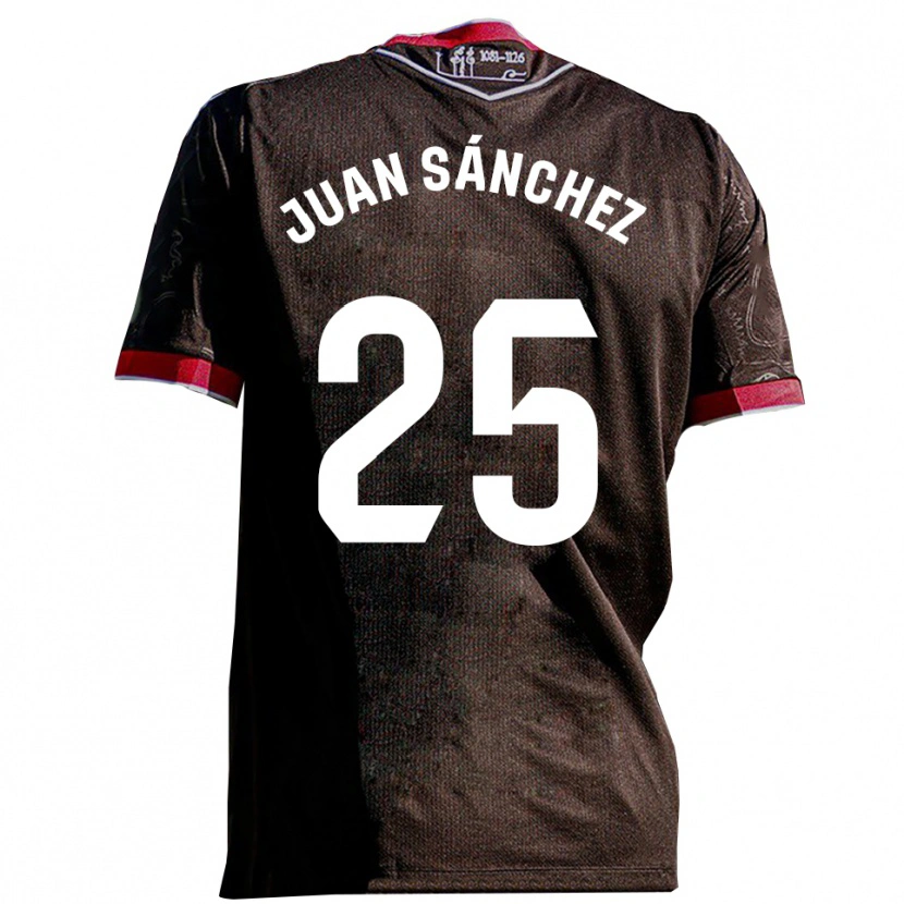 Danxen Mænd Juan Sánchez #25 Sort Rød Udebane Spillertrøjer 2025/26 Trøje T-Shirt