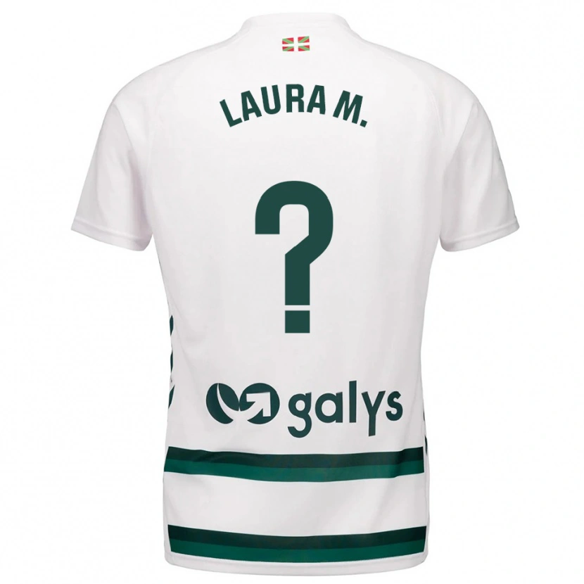 Danxen Mænd Laura Marti Enseñat #0 Hvid Grøn Udebane Spillertrøjer 2025/26 Trøje T-Shirt