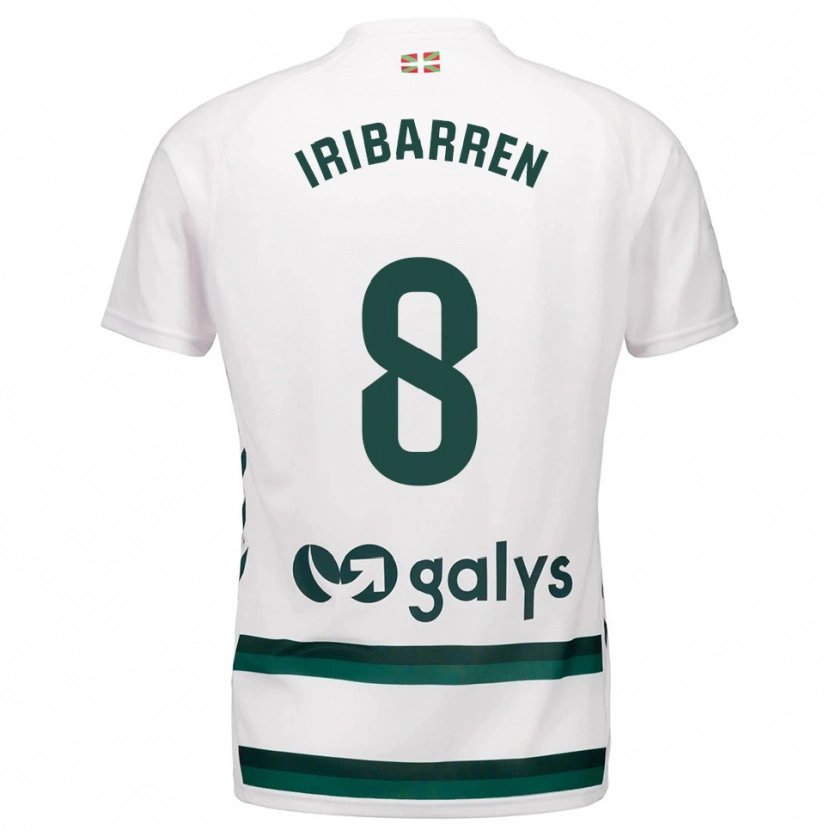 Danxen Mænd Amaia Iribarren Arteta #8 Hvid Grøn Udebane Spillertrøjer 2025/26 Trøje T-Shirt