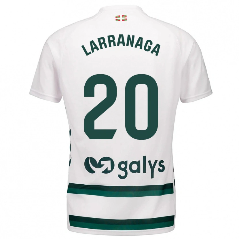 Danxen Mænd Aitor Larrañaga #20 Hvid Grøn Udebane Spillertrøjer 2025/26 Trøje T-Shirt
