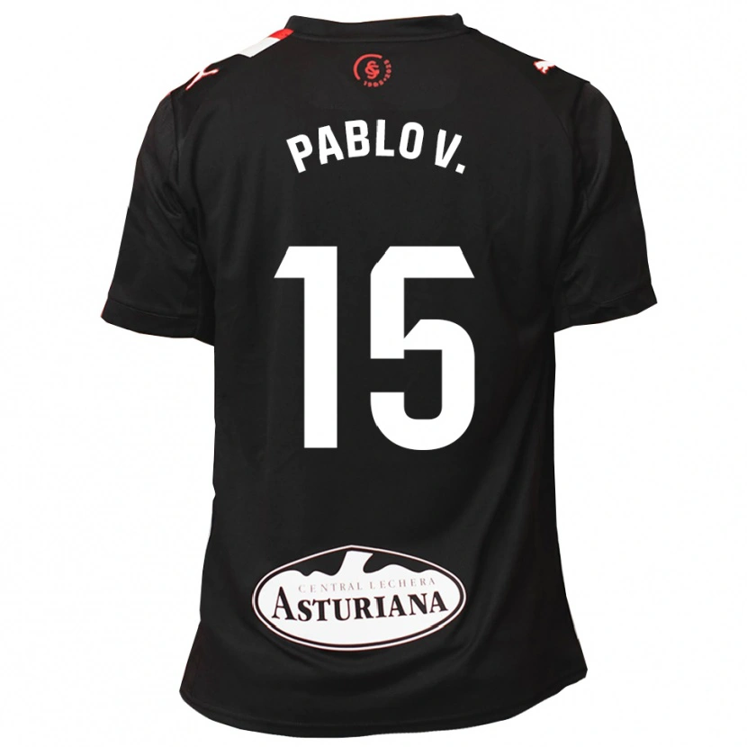 Danxen Mænd Pablo Vázquez #15 Sort Hvid Udebane Spillertrøjer 2025/26 Trøje T-Shirt