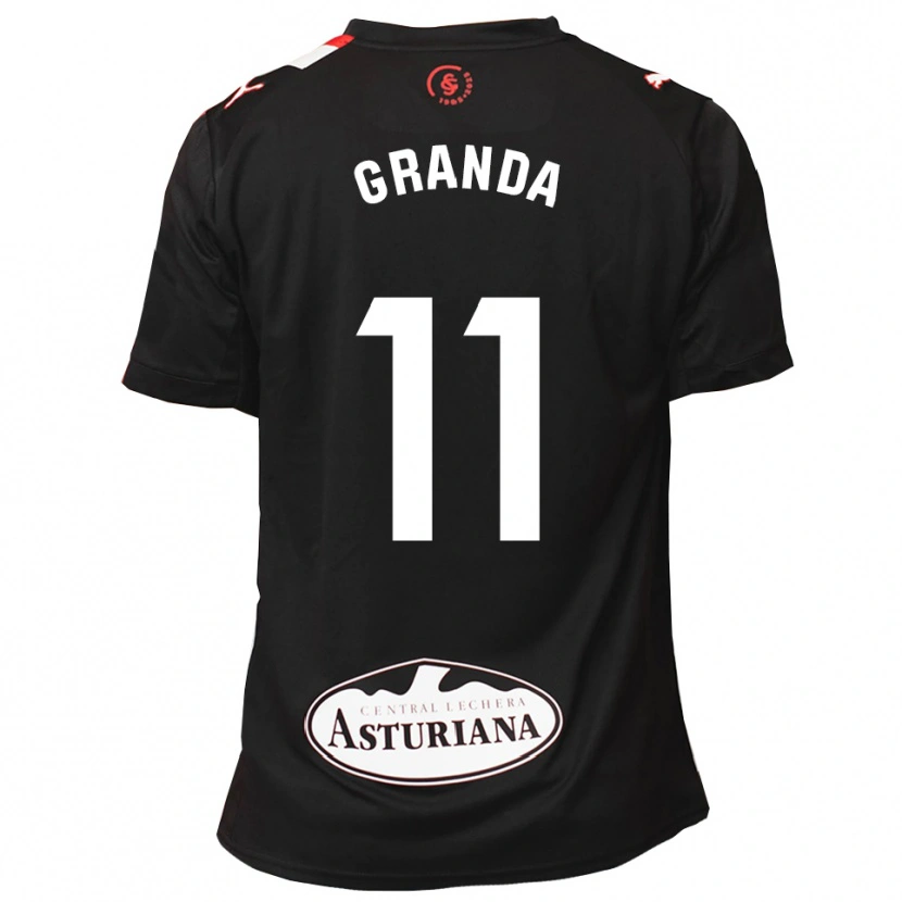 Danxen Mænd Lucía Granda Ibañez #11 Sort Hvid Udebane Spillertrøjer 2025/26 Trøje T-Shirt